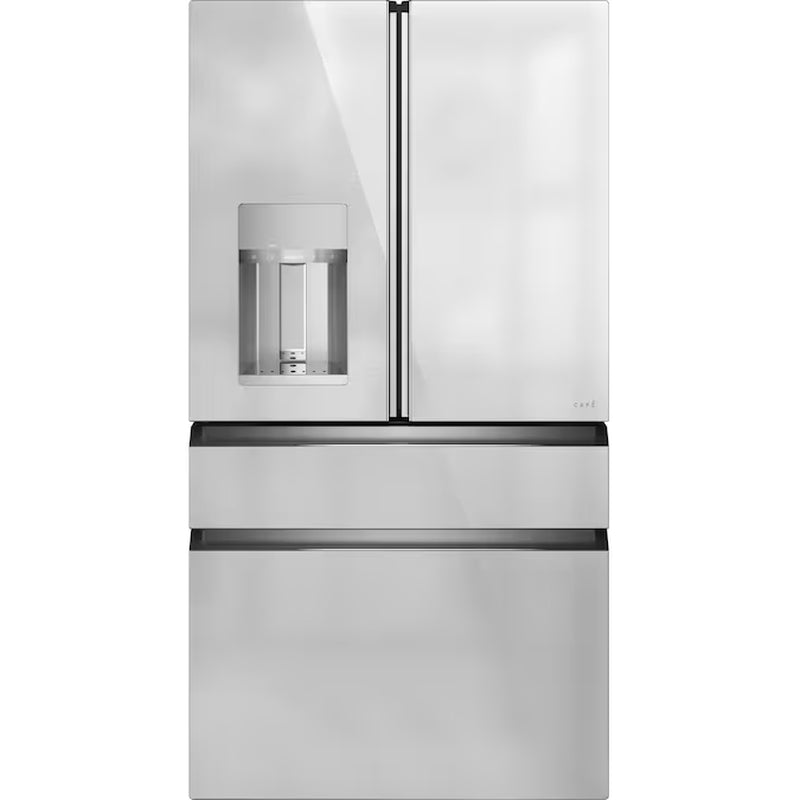 Standard-Depth Matte White with Brushed Bronze Handles 28.7-Cu Ft 4 -Door 36-In Wide Smart Compatible French Door Refrigerator with Ice Maker with Water Dispenser ( Matte White with Brushed Bronze Handles ) ENERGY STAR Certified